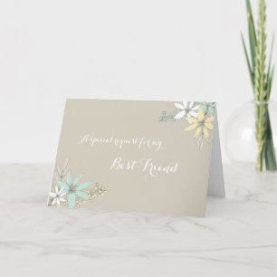 Spring Flowers Best Friend Bridesmaid Invitation