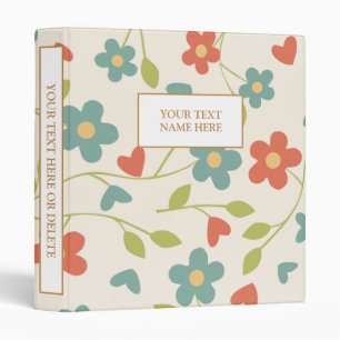Spring Flowers Binder - Custom Text - Name