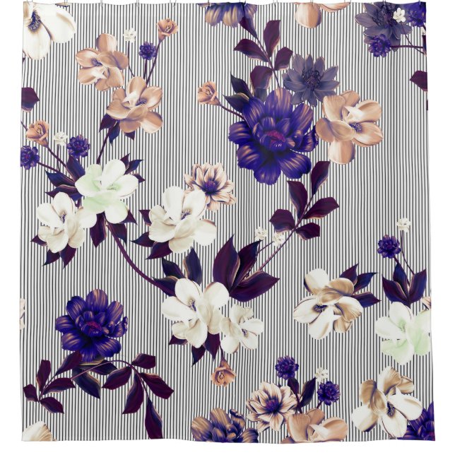 Spring Flowers Black Silhouette Pattern (Front)