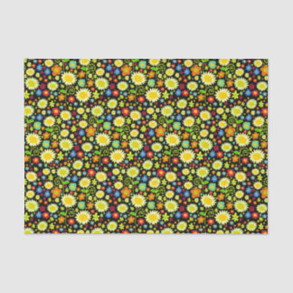 Spring Flowers - Black Tissue Paper