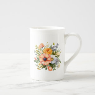 Spring Flowers Bouquet Clipart-92390 Bone China Mug