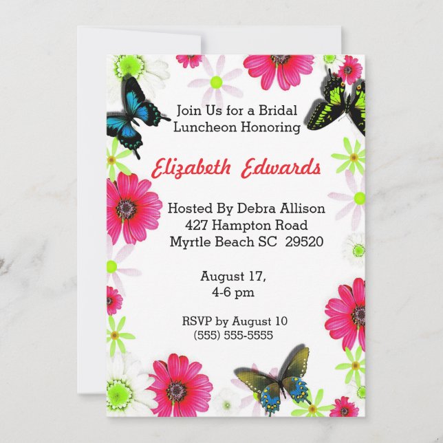 Spring Flowers Bridal Luncheon Invitation (Front)
