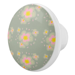 Spring Flowers Ceramic Knob