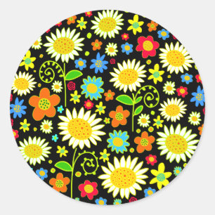 Spring Flowers Classic Round Sticker