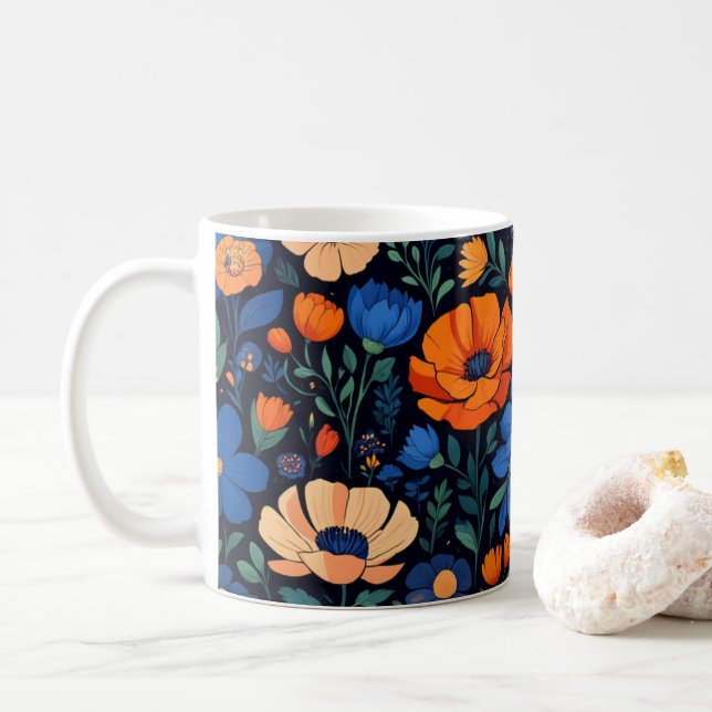 spring flowers coffee mug (With Donut)