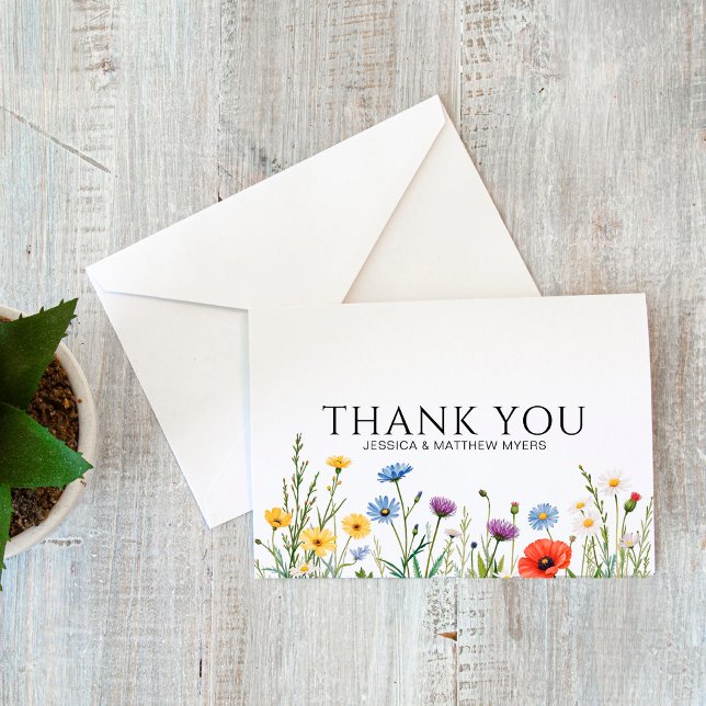 Spring Flowers Couple's Thank You Card (Creator Uploaded)