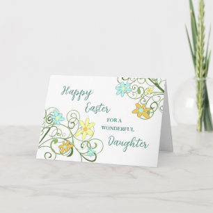 Spring Flowers Daughter Happy Easter Holiday Card