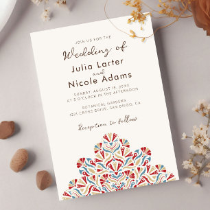 Spring Flowers Delight Mandala Wedding Invitation