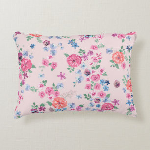 Spring flowers design. Seamless floral pattern. Pl Accent Pillow