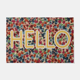 Spring Flowers Doormat, Hello Home  Doormat