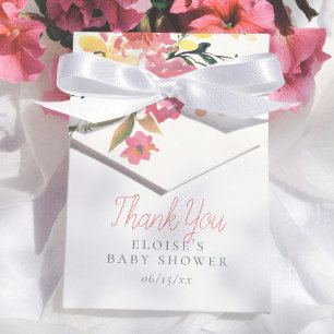 Spring Flowers Elegant Girl Baby Shower Thank You Favor Box