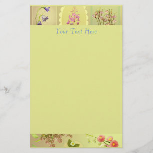Spring Flowers Ephemera  Stationery