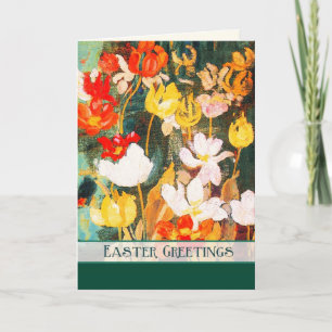 Spring Flowers Fine Art Custom Easter  Holiday Card