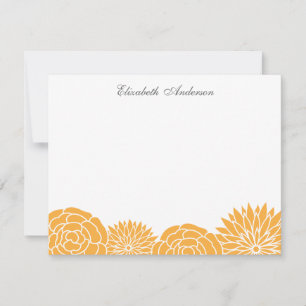 Spring Flowers Flat Thank You Notes {orange} Invitation