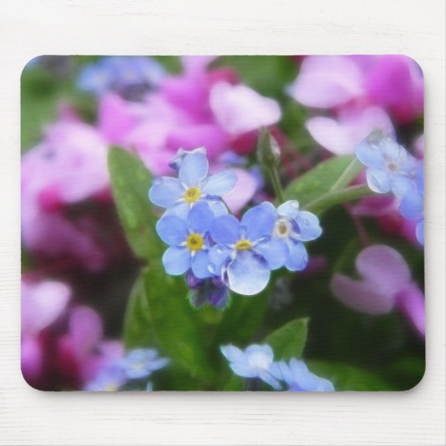 Spring Flowers - Forget Me Nots And Redbuds Mouse Pad (Front)