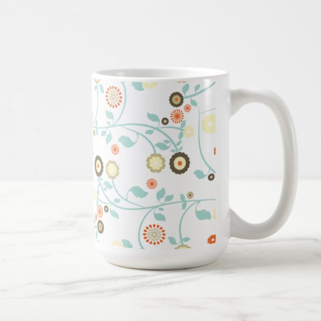 Spring flowers girly mod chic floral pattern coffee mug (Right)