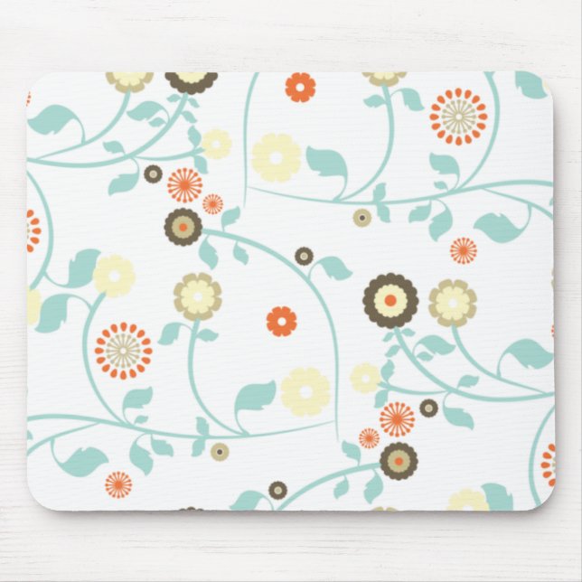 Spring flowers girly mod chic floral pattern mouse pad (Front)