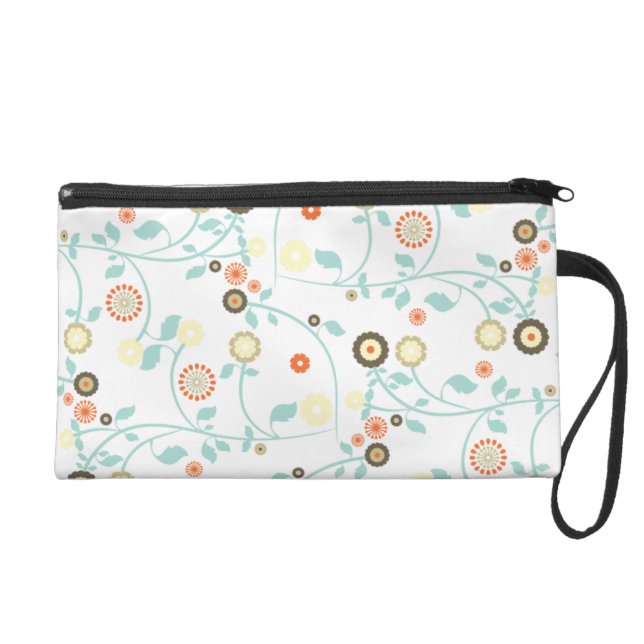 Spring flowers girly mod chic floral pattern wristlet (Front)