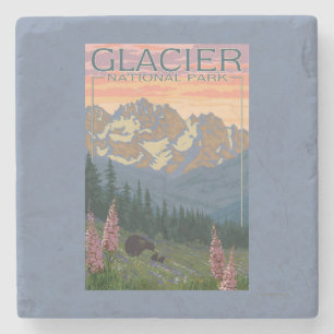 Spring Flowers - Glacier National Park, MT Stone Coaster
