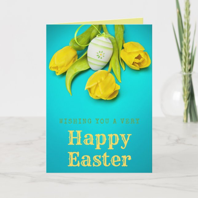 Spring Flowers Happy Easter Card (Front)