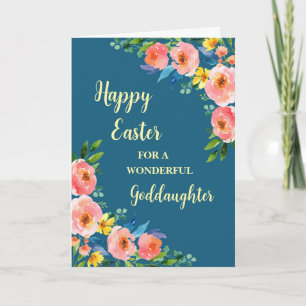 Spring Flowers Happy Easter Goddaughter Holiday Card