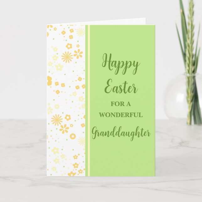 Spring Flowers Happy Easter Granddaughter Holiday Card (Front)