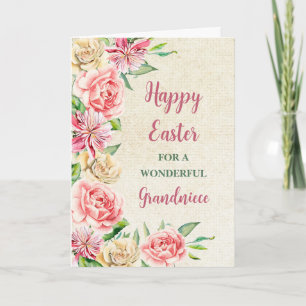Spring Flowers Happy Easter Grandniece Holiday Card