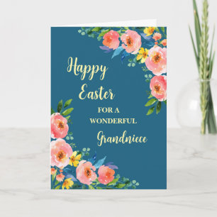 Spring Flowers Happy Easter Grandniece Holiday Card