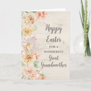 Spring Flowers Happy Easter Great Grandmother Holiday Card