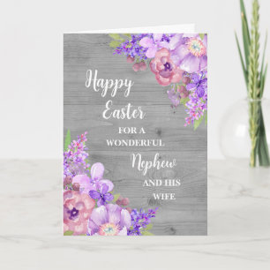 Spring Flowers Happy Easter Nephew and His Wife Holiday Card