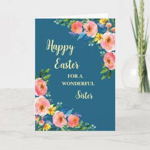 Spring Flowers Happy Easter Sister Holiday Card