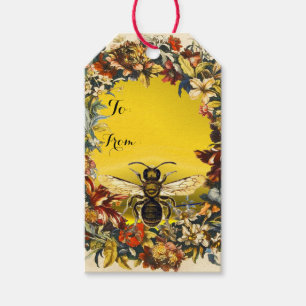 SPRING FLOWERS HONEY BEE ,BEEKEEPER Christmas Gift Tags