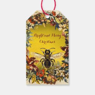 SPRING FLOWERS HONEY BEE ,BEEKEEPER Christmas Gift Tags
