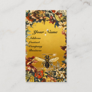 SPRING FLOWERS HONEY BEE BEEKEEPING RED WAX SEAL BUSINESS CARD