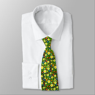 Spring Flowers II - Dark Green Tie