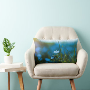 Spring flowers in field lumbar pillow