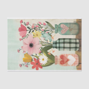 Spring Flowers in Mason Jars Tissue Paper