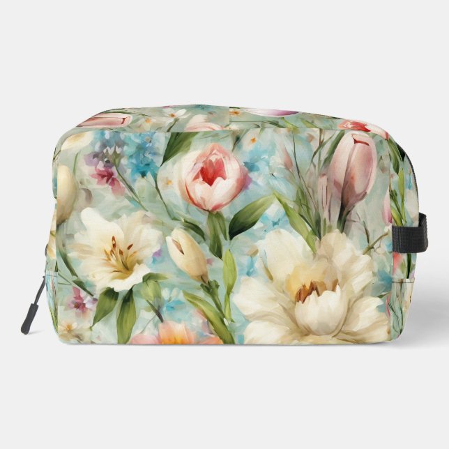Spring Flowers in the Style of Impressionism Dopp Kit (Back)