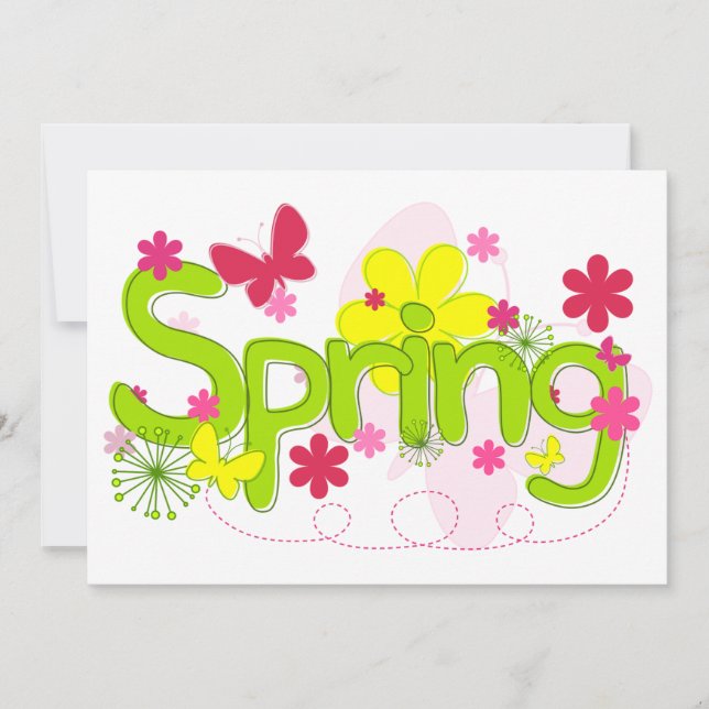 Spring Flowers Invitations (Front)