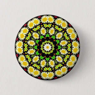 Spring Flowers Kaleidoscope 09 2 Inch Round Button