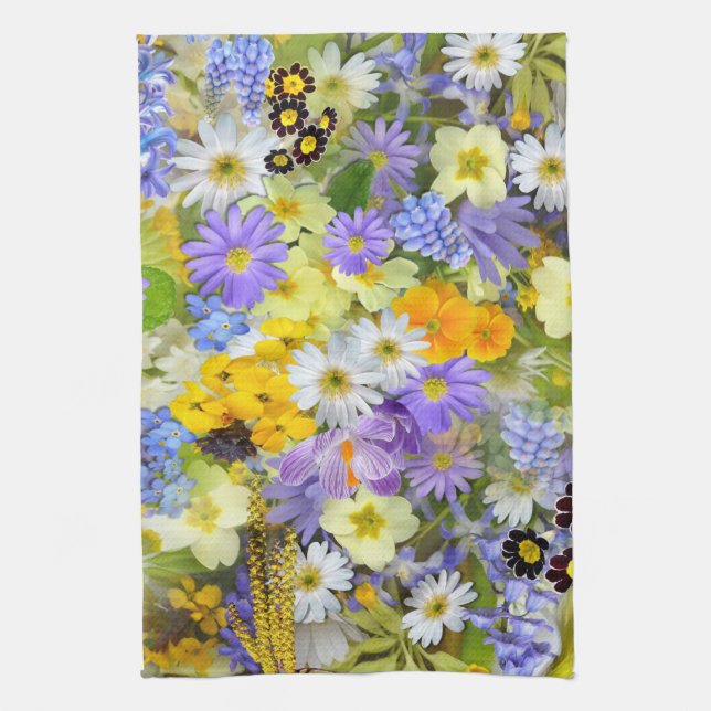 spring flowers kitchen towel (Vertical)