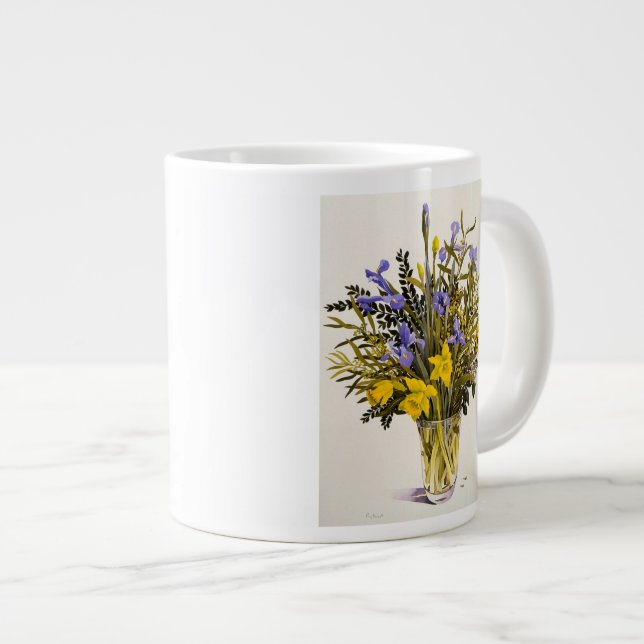 Spring Flowers Large Coffee Mug (Front Right)