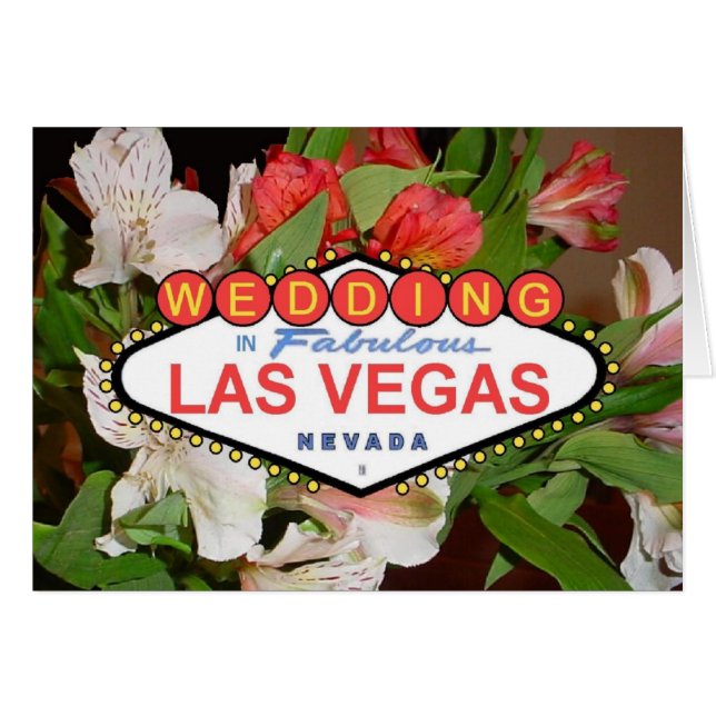 Spring Flowers Las Vegas Wedding Card (Front Horizontal)