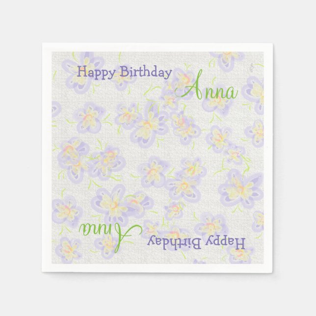 Spring Flowers (lilac) Napkin (Front)
