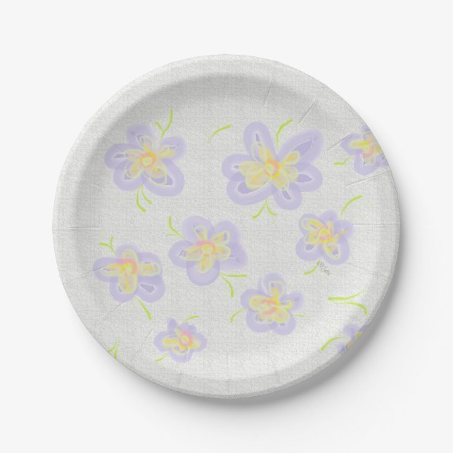 Spring Flowers (lilac) Paper Plate (Front)