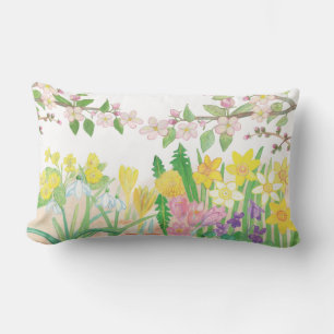 Spring Flowers  Lumbar Pillow