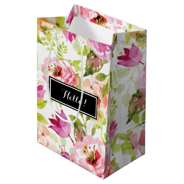 Spring Flowers Medium Gift Bag (Front Angled)