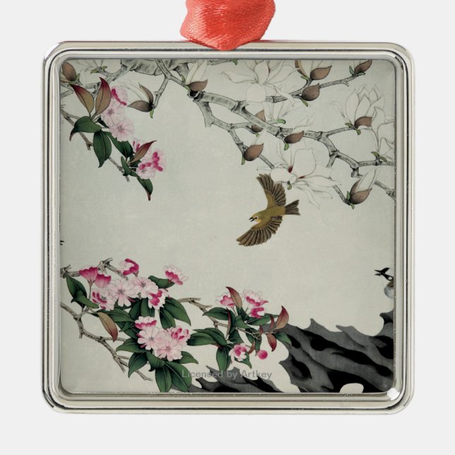 Spring Flowers Metal Ornament (Front)