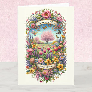 Spring Flowers Mother's Day Personalized  Card