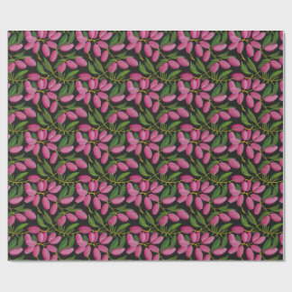 Spring flowers on a black background wrapping paper